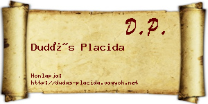 Dudás Placida névjegykártya